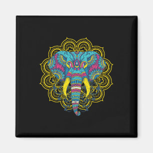 Wir Lieben Elefanten Elephant Mandala Muster Indi Magnet