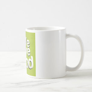 Wir lieben Essen: Hassen Abfall Grün-weiße Ästhe Tasse