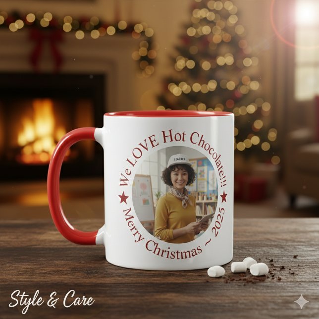 Wir LIEBEN Heiße Schokolade Festlich Personalisier Tasse (We LOVE Hot Chocolate Festive Personalized Mug)