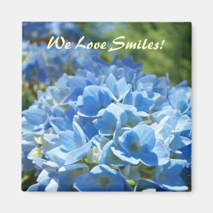 Wir lieben Lächeln! Magnete Blaue Hortensien Blume