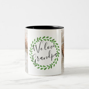 Wir lieben Opa individuelle Fototasse Zweifarbige Tasse