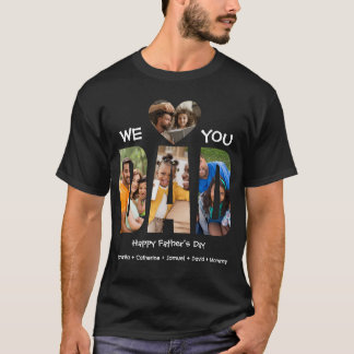 Wir lieben Papa – 4-Foto-Collage | Frohen Vatertag T-Shirt