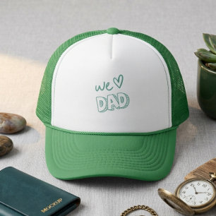 Wir lieben Papa Grün-Weiß-Design Truckerkappe