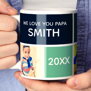 Wir lieben Papa Individuelle personalisierte Fotos Kaffeetasse