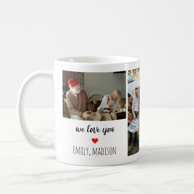 Wir lieben Sie Benutzerdefinierte Familien-Foto-Co Kaffeetasse (Links)