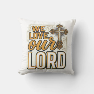Wir lieben unseren Herrn Vintage-Kreuz-Christen-Sh Kissen