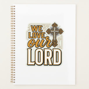 Wir lieben unseren Herrn Vintage-Kreuz-Christen-Sh Planer