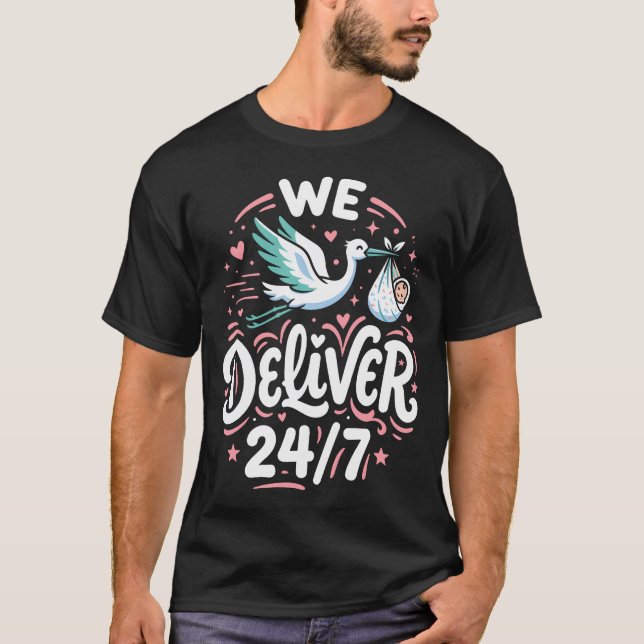 Wir liefern 247 Hebamme T-Shirt (Vorderseite)