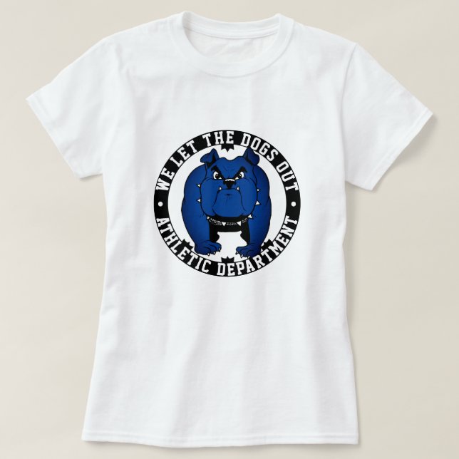 Wir Ließ die Hunde aus Schule Athleten Bulldog Mas T-Shirt (Design vorne)