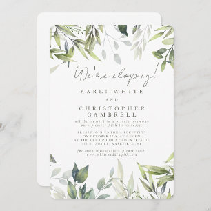 Wir loping Silver Greenery Fall Empfang Einladung