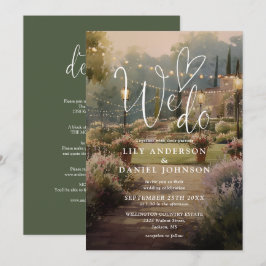 Wir machen Aquarell-Landgarten-Hochzeit Alles in E Einladung