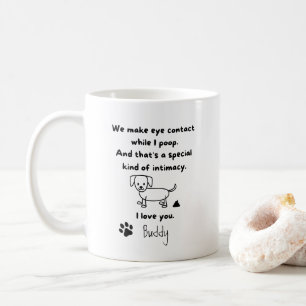 Wir machen Augenkontakt, während ich Kackte. Gesch Kaffeetasse