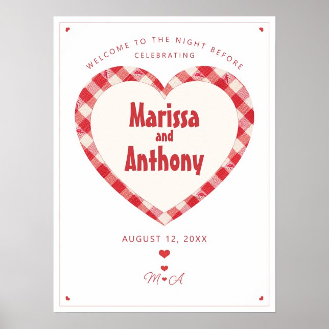 WIR MACHEN BBQ Casual Vintage Gingham Probedinner Poster (Vorne)