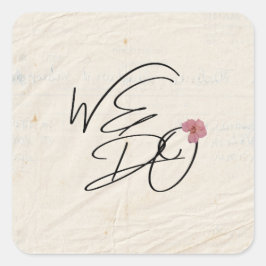 WIR MACHEN Blume Shabby Garden Chic Programm Quadratischer Aufkleber