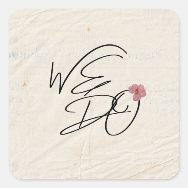 WIR MACHEN Blume Shabby Garden Chic Programm Quadratischer Aufkleber (Vorderseite)