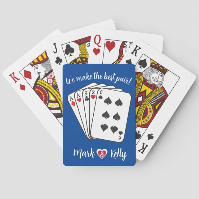 "Wir machen das beste Paar!" Personalisierbar Spielkarten (Rückseite)