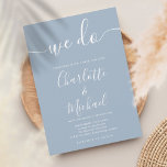 Wir machen dutzende Blue Signature Script Hochzeit Einladung<br><div class="desc">Die elegante,  staubblaue Untertiteleinladung mit ihren prächtigen Stilnamen,  die stilvolle dustig-blaue und weiße Hochzeitseinladung,  kann mit Ihren Informationen in der schicken weißen Schrift personalisiert werden. Entwickelt von Thisisnotme©</div>