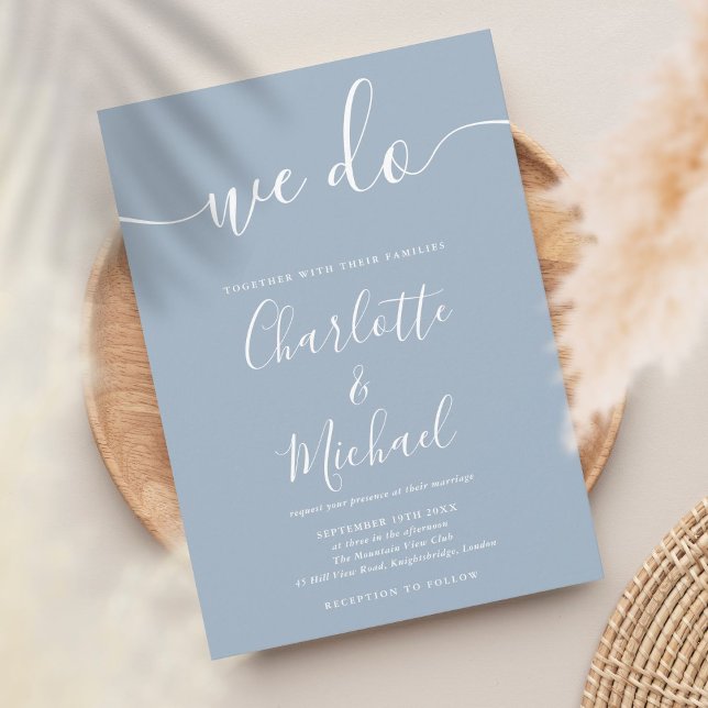 Wir machen dutzende Blue Signature Script Hochzeit Einladung (Von Creator hochgeladen)