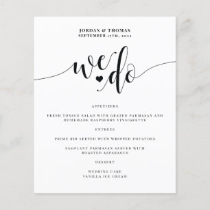 Wir machen ein elegantes Skript-Hochzeitsmenü
