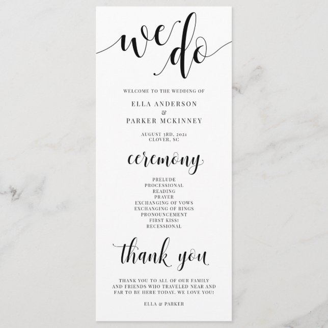 Wir machen ein Programm für Hochzeiten (Vorderseite)