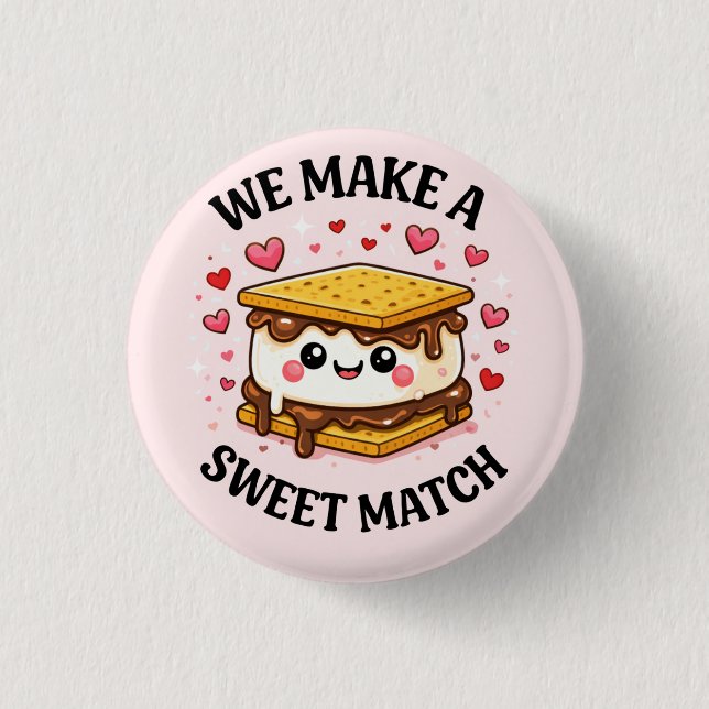 Wir machen ein süßes Match — Cute und ästhetische  Button (Vorderseite)
