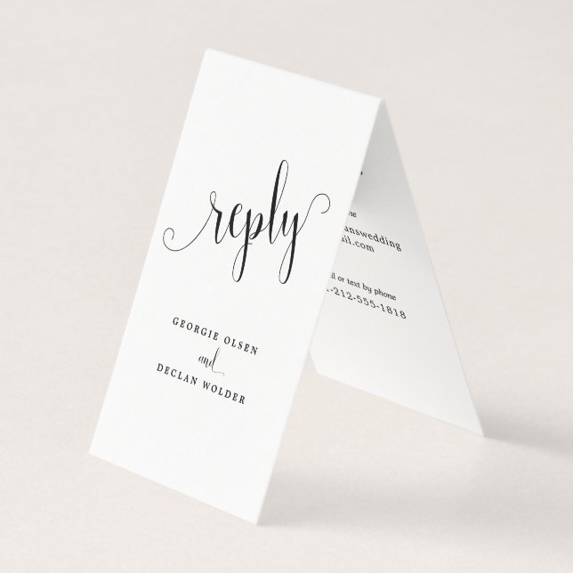 Wir machen eine Calligrafy Wedding Long RSVP Card (Vorderseite)