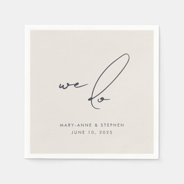 Wir machen eine moderne kalligraphische Hochzeitsf Serviette (Vorderseite)