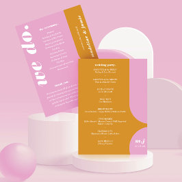Wir machen eine Rosa Retro-Art Hochzeitsorden Programm