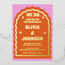 Wir machen einen modernen, kühl rosa, orangefarben folieneinladung