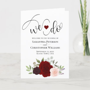 Wir machen elegante Burgundy Blush Boho Rose Hochz Programm