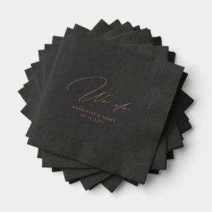 Wir machen elegantes Hochzeitskalligrafie Black Go Servietten Mit Folie