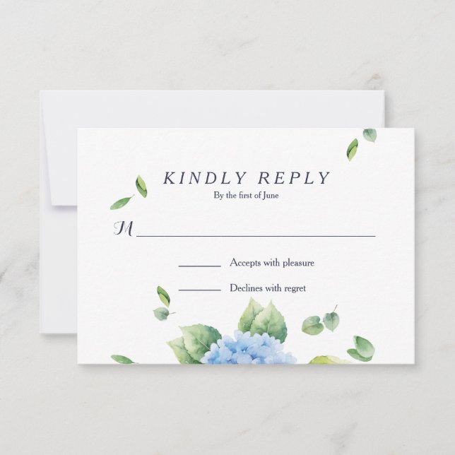 Wir machen Eucalyptus Hydrangea Garden RSVP Card (Vorderseite)