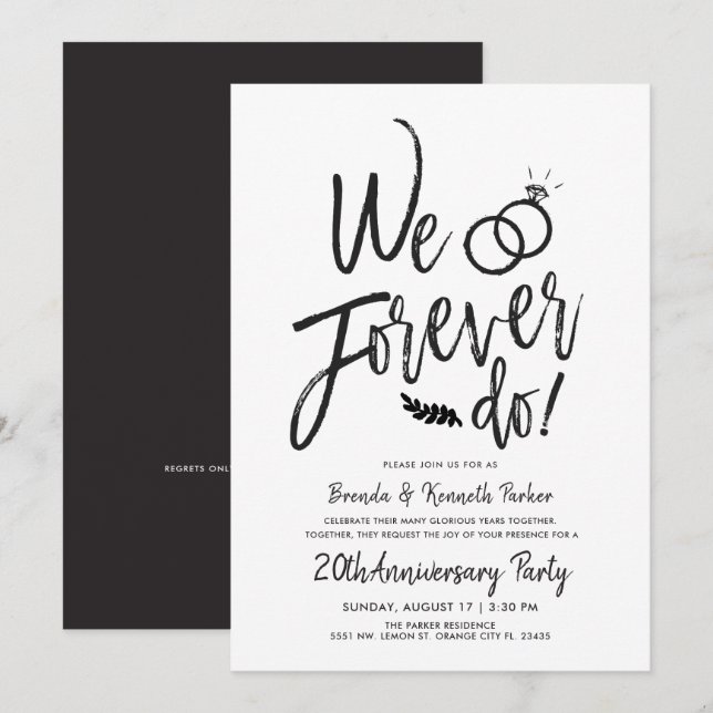 Wir machen ewig einen Jubiläum| Neues Skript Einladung (Vorne/Hinten)