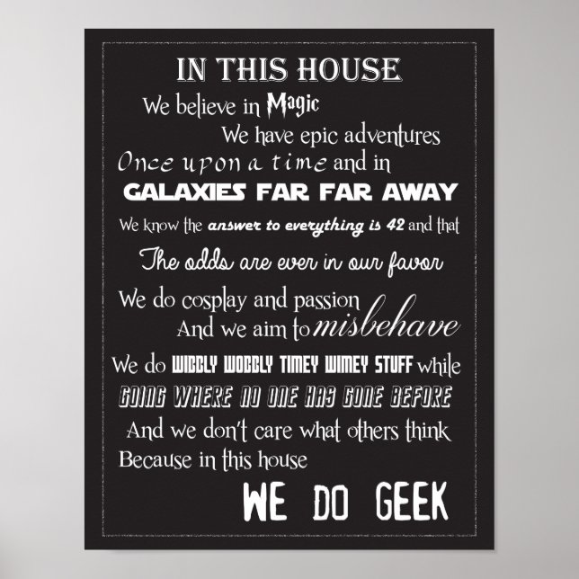 Wir machen Geek Poster - B/W (Vorne)