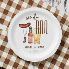 Wir machen GRILLEN Barbecue Brautparty Dusche Pappteller