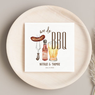 Wir machen GRILLEN Barbecue Paare Dusche nach Maß Serviette