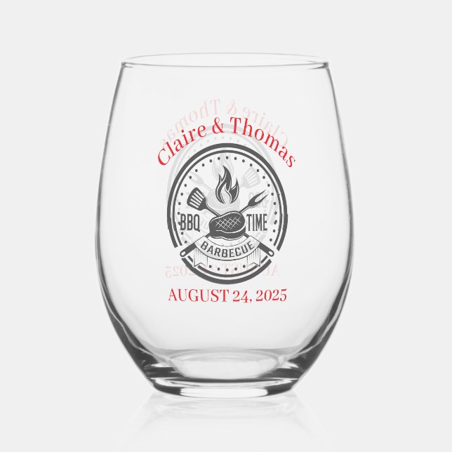 Wir machen Grillen Holiday Party Weinglas Ohne Stiel (Vorderseite)