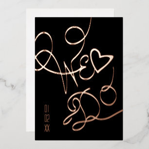 Wir machen handgezogenes Gold Hochzeit gepresst Folieneinladung