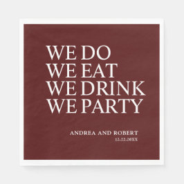 Wir machen Hochzeitscocktail Serviette