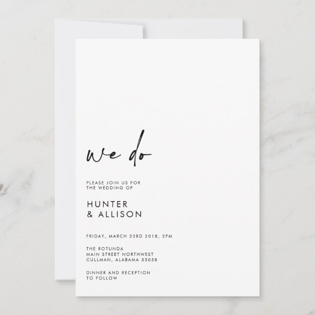 Wir machen Hochzeitseinladung Einladung (Vorderseite)