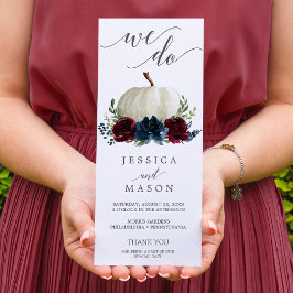 Wir machen Hochzeitsprogramm Burgundy Navy Pumpkin Programm