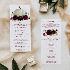 Wir machen Hochzeitsprogramm Burgundy Pumpkin Fall Programm