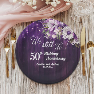 Wir machen immer noch 50. Hochzeitstag Lichterkett Pappteller