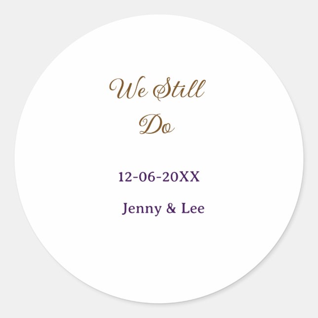 Wir machen immer noch braun rosa Name Datum Jahr B Runder Aufkleber (Vorderseite)