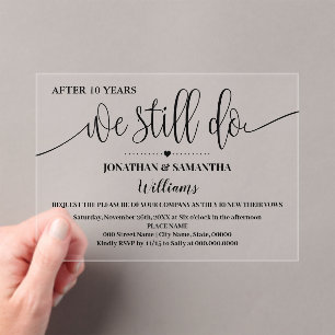 Wir machen immer noch das Minimalistische Hochzeit Acryleinladungen