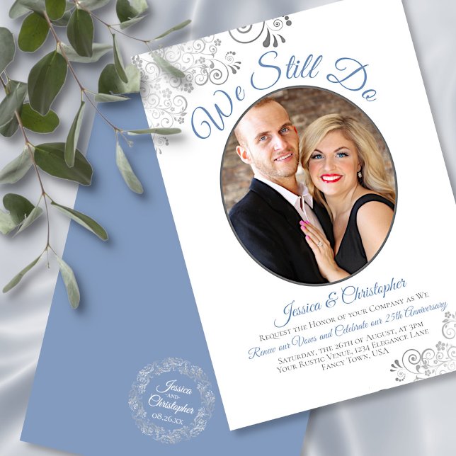 Wir machen immer noch dutzende Blue & White Weddin Einladung (Von Creator hochgeladen)