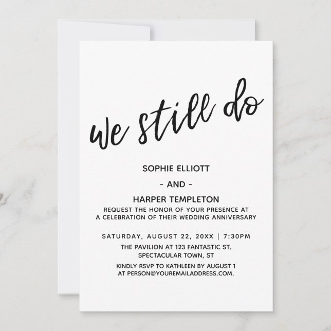 Wir machen immer noch einfache, moderne Handschrif Einladung (Vorderseite)