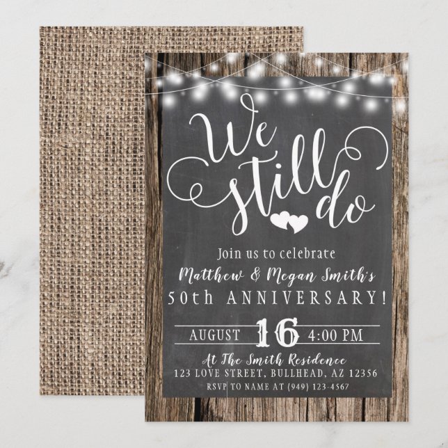 Wir machen immer noch jedes Jahr Holzreihenleuchte Einladung (Vorne/Hinten)