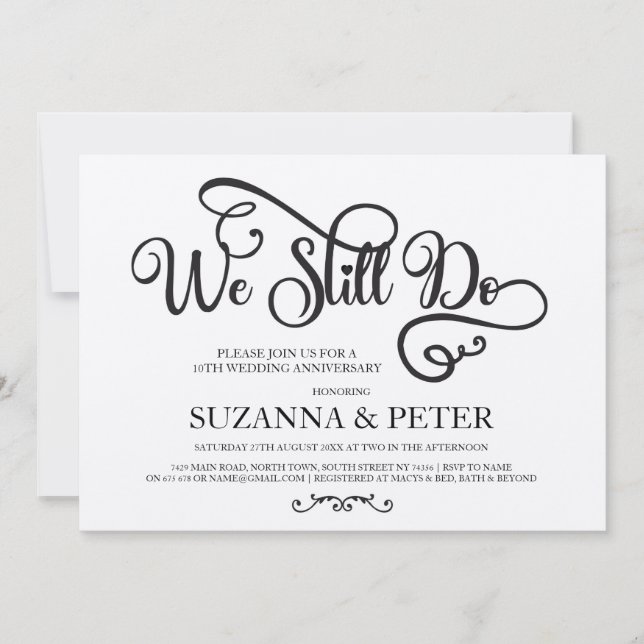 Wir machen immer noch Kalligrafie-Jubiläum Elegant Einladung (Vorderseite)