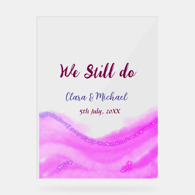 Wir machen immer noch rosa lila Aquarellfarben Gli Acrylschild (Vorderseite)